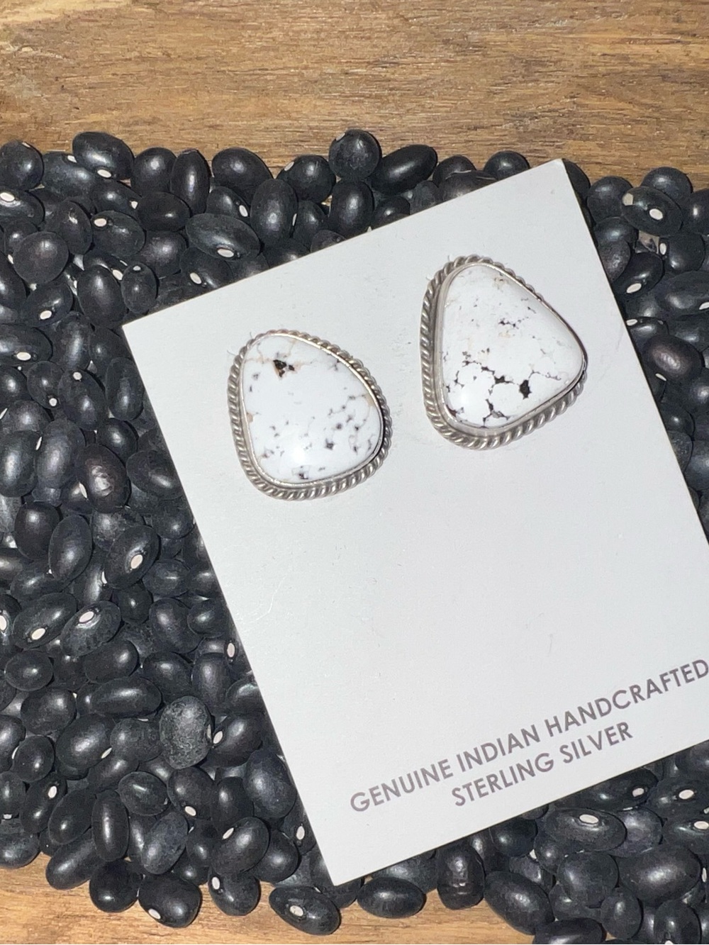 White Buffalo Sterling Silver Earrings Elouise Kee